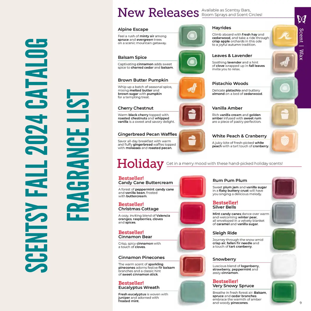 View the Scentsy Fall Winter 2024 Catalog Scent List