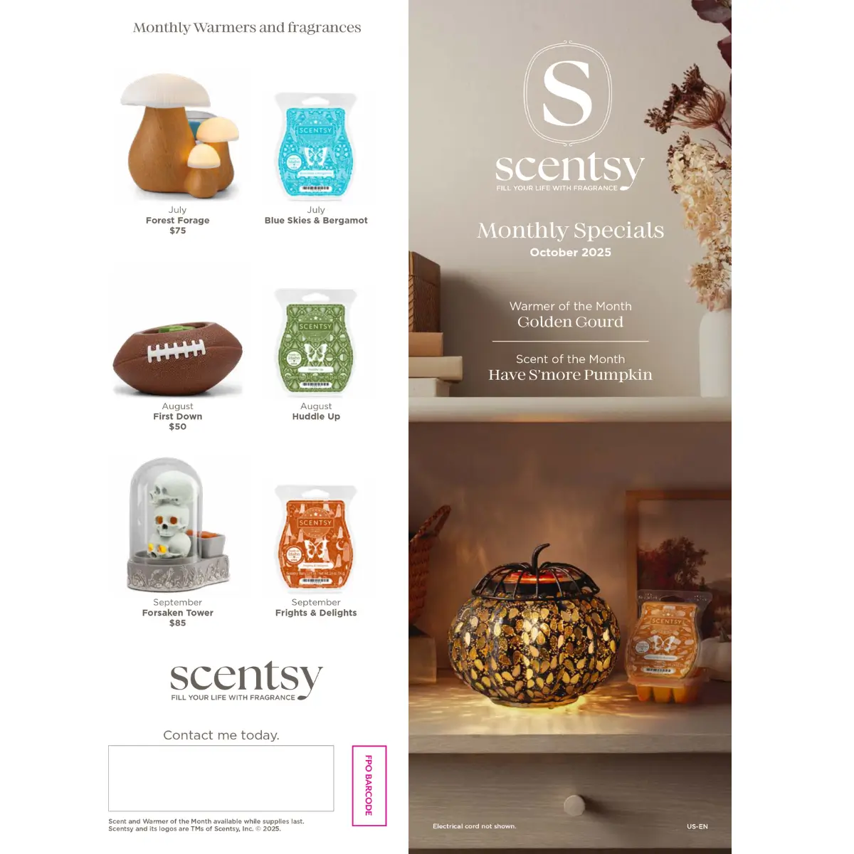 Scentsy October 2025 Warmer of the Month | Golden Gourd + Have S'more Pumpkin