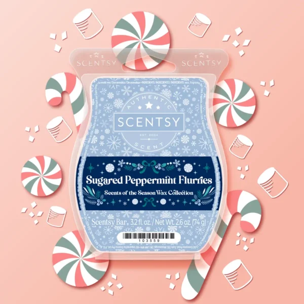 Sugared Peppermint Flurries Scentsy Wax Bar | Scents of the Season 2025