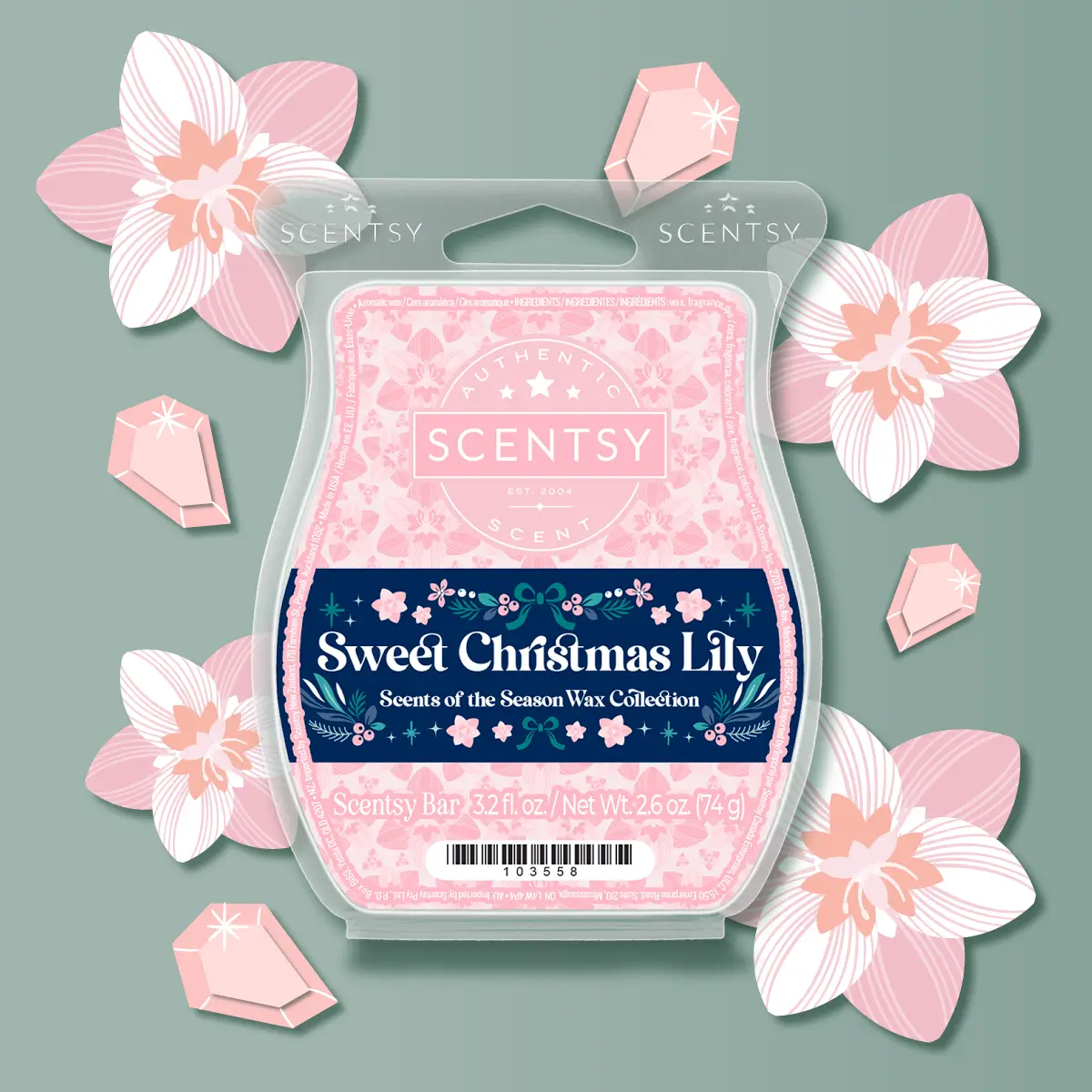 1200X1200-2025-Scentsoftheseasons-Sweetchristmaslily-R13-4 Sweet Christmas Lily Scentsy Wax Bar | Scents of the Season 2025