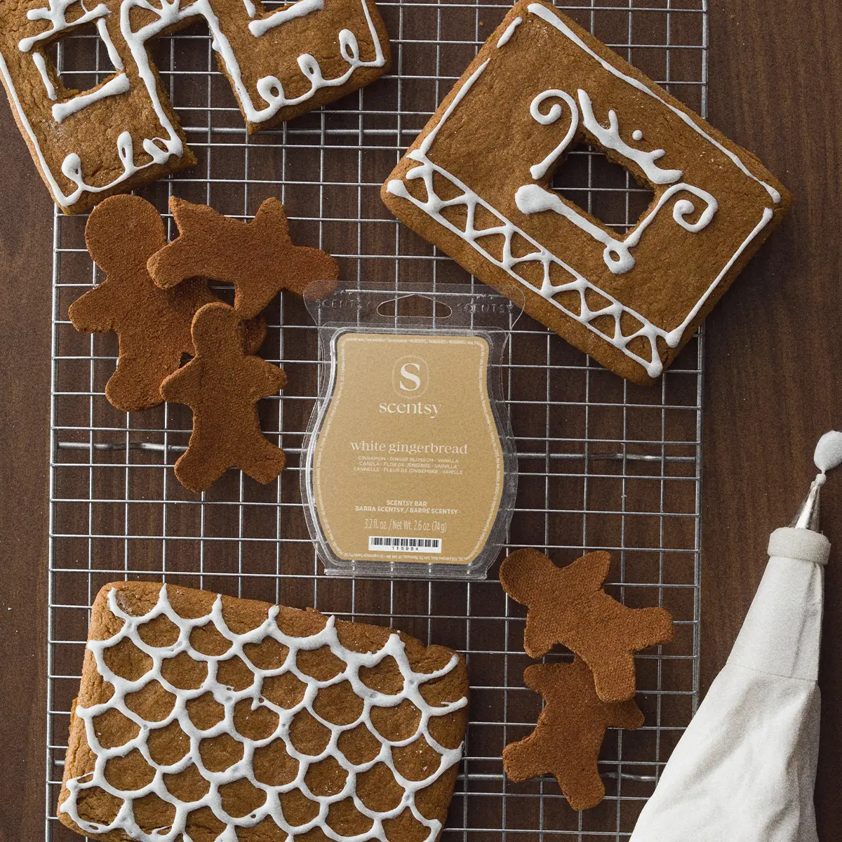 1200X1200-2026-Octoberedit-Gingerbread-Whitegingerbreadbar-R13 White Gingerbread Scentsy Wax Bar - October 2026