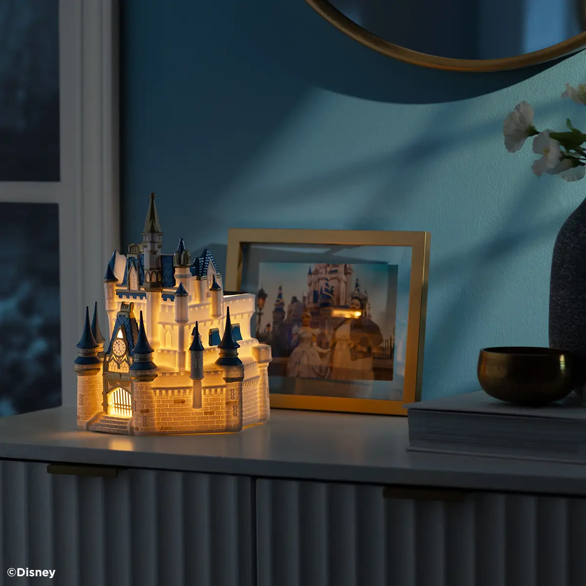 1200X1200-2026-Wdwcastle-Presale-Warmer-Left-Dark-Ra Walt Disney World: Cinderella Castle Scentsy Warmer & Where Dreams Begin Brick Bundle