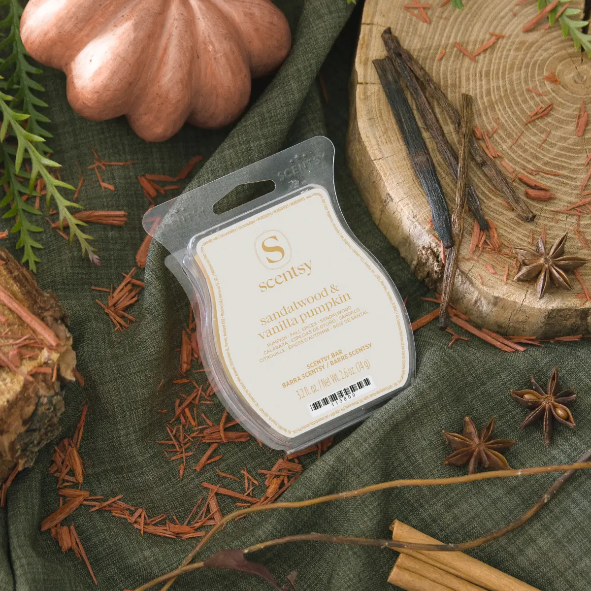 Sandalwood & Vanilla Pumpkin Scentsy Bar  - Harvest 2026