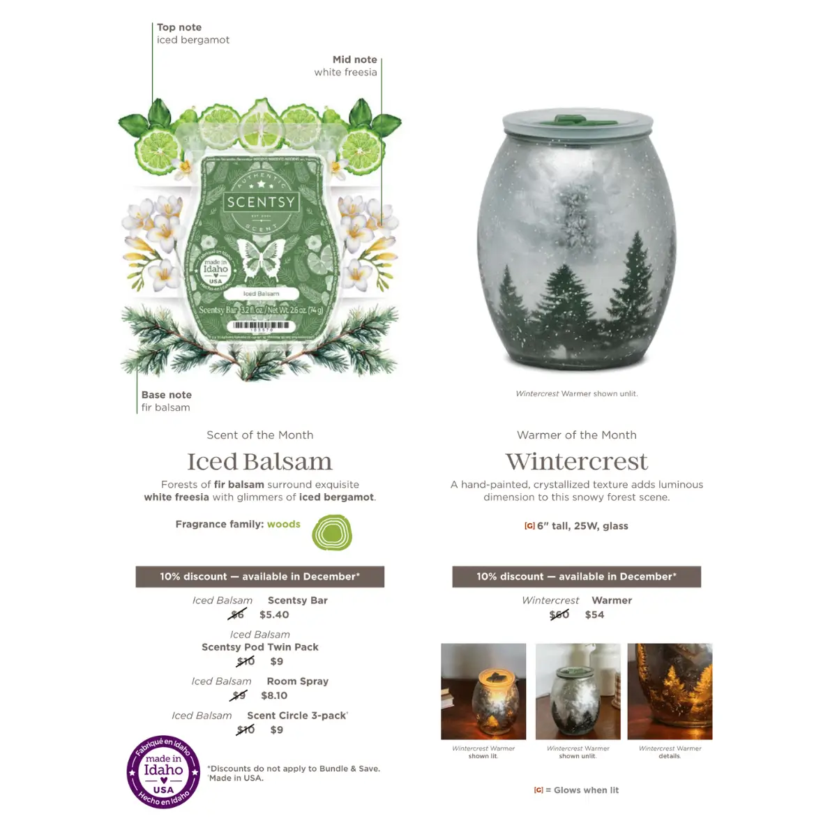 Scentsy December 2025 Warmer of the Month | Winter Crest & Iced Balsam