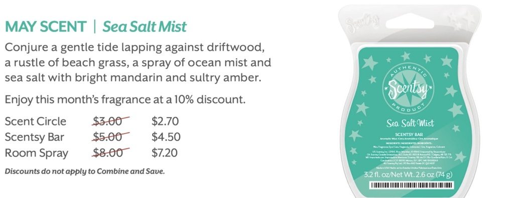 Scentsy May 2015 Scent of the Month ~ Sea Salt Mist