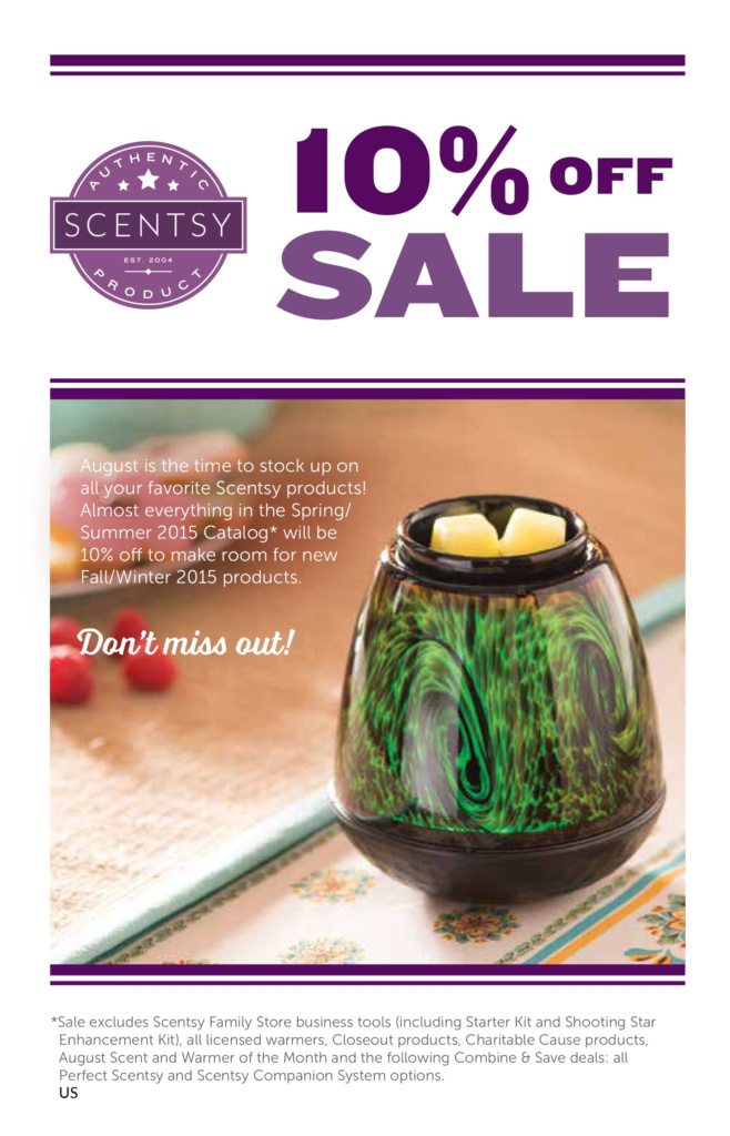 Scentsy August 2015 Sale