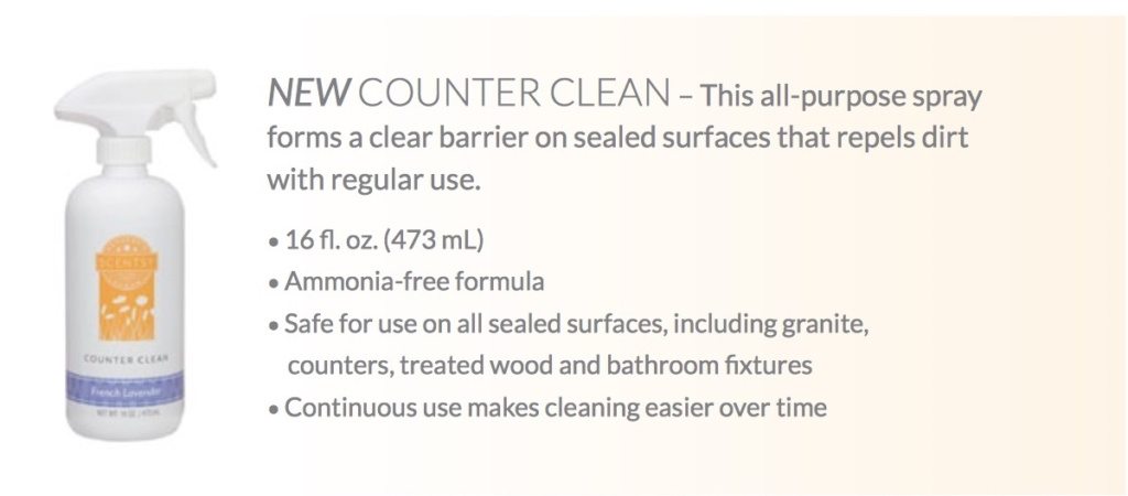 SCENTSY COUNTER CLEAN INFORMATION