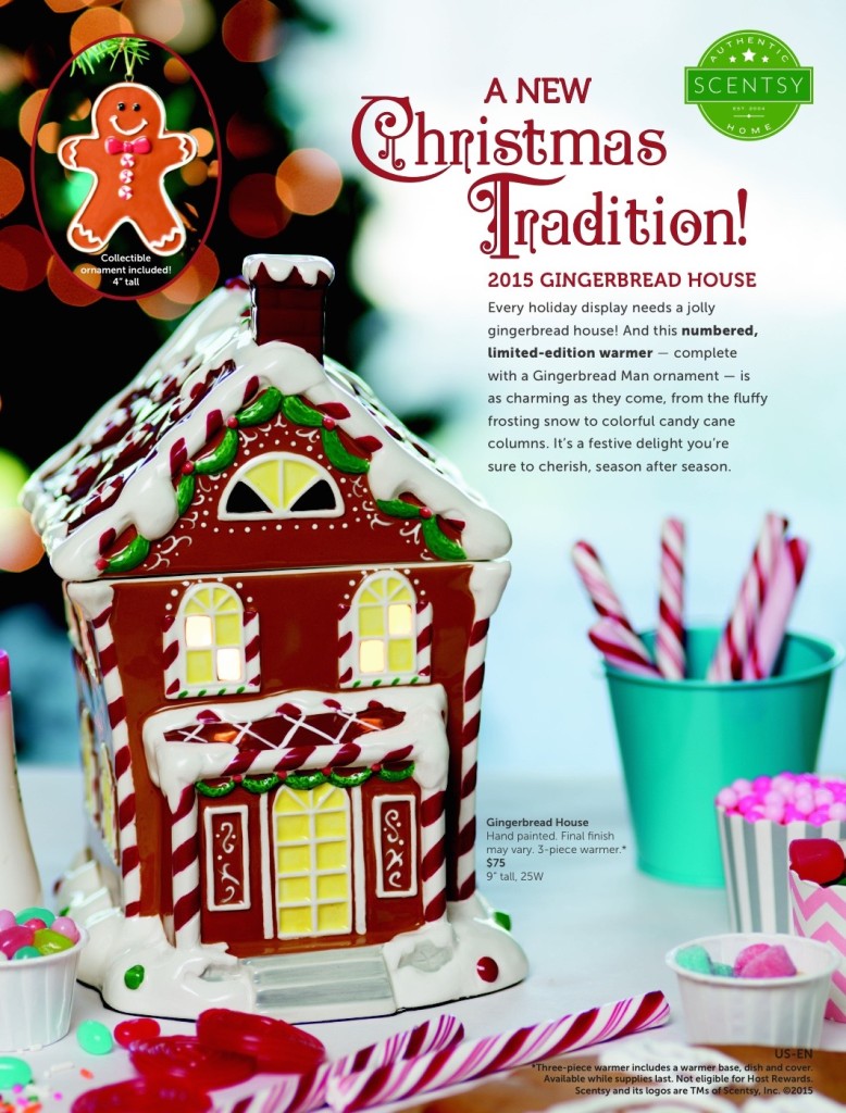 Gingerbread House Hand painted. Final finish may vary. 3-piece warmer.* $75 9” tall, 25W