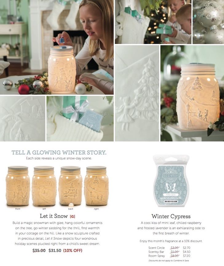 Scentsy 2015 November Warmer of the Month ~ Let it Snow, Scentsy 2015 November Scent of the Month ~ Winter Cypress