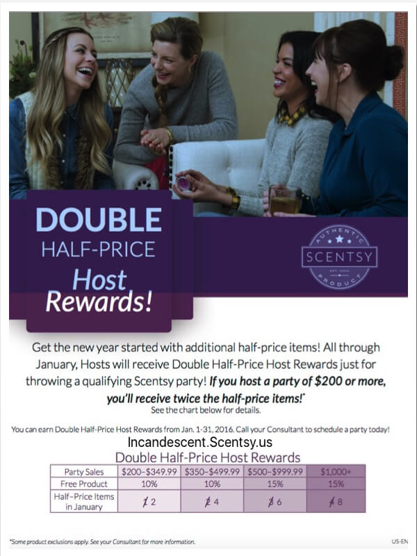 Scentsy Double Host Rewards January 2016