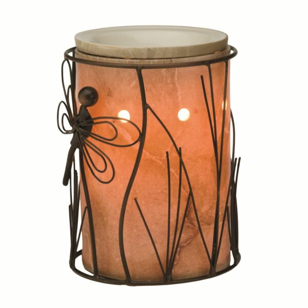 SCENTSY DRAGONFLY WRAP WITH TRAVERTINE SILHOUETTE CORE SCENTSY WARMER