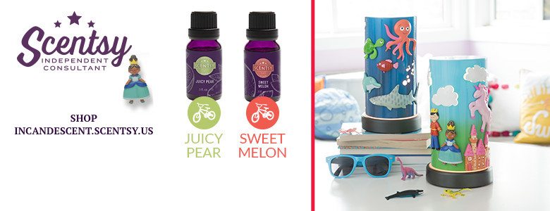 KIDS SCENTSY DIFFUSERS - DEEP BLUE SEA SCENTSY DIFFUSER, ONCE UPON A TIME SCENTSY DIFFUSER, JUICE PEAR SCENTSY OIL, SWEET MELON SCENTSY OIL