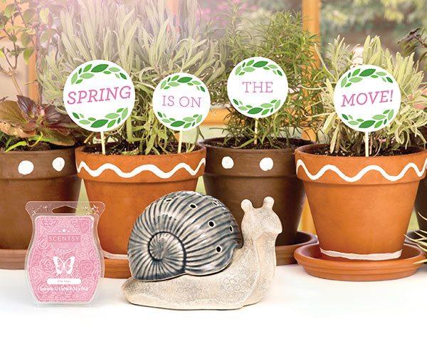 SCENTSY MARCH2016 WARMER & SCENT OF THE MONTH ~ GARDEN SNAIL AND PINK TULIPS