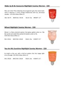 Scentsy Spring/Summer 2016 Product Catalog Cards