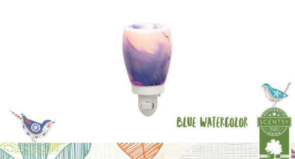 BLUE WATERCOLOR SCENTSY NIGHTLIGHT WARMER