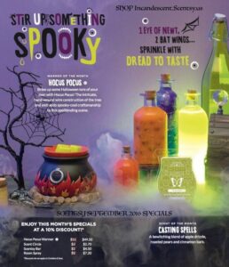 SCENTSY SEPTEMBER WARMER & SCENT OF THE MONTH HOCUS POCUS CASTING SPELLS