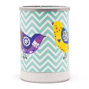 CHEVRONS AND SONGBIRDS LAMPSHADE SCENTSY WARMER