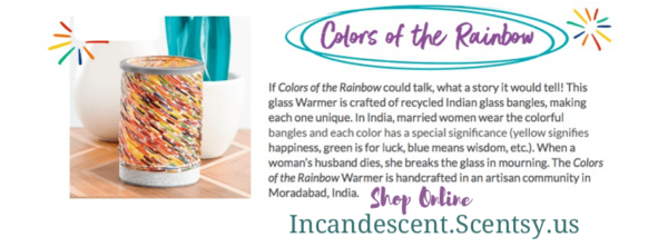 COLORS OF THE RAINBOW LAMPSHADE SCENTSY WARMER | DISCONTINUED