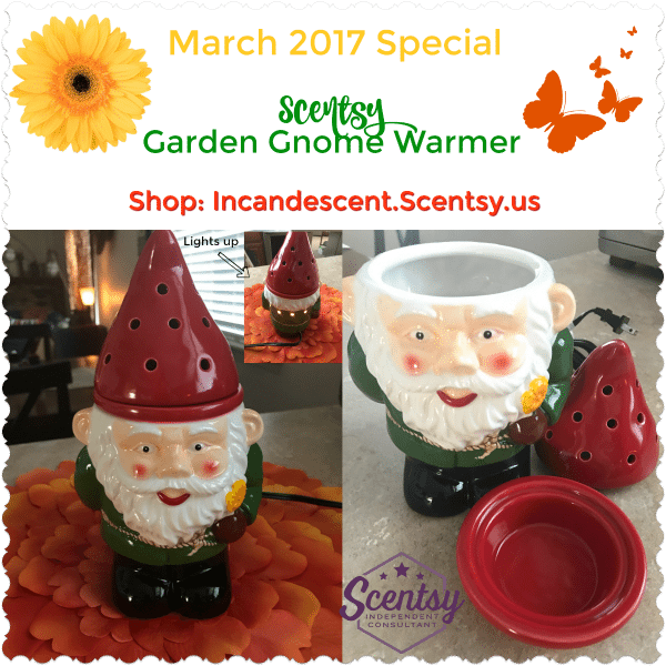 SCENTSY GARNDEN GNOME WARMER MARCH 2017