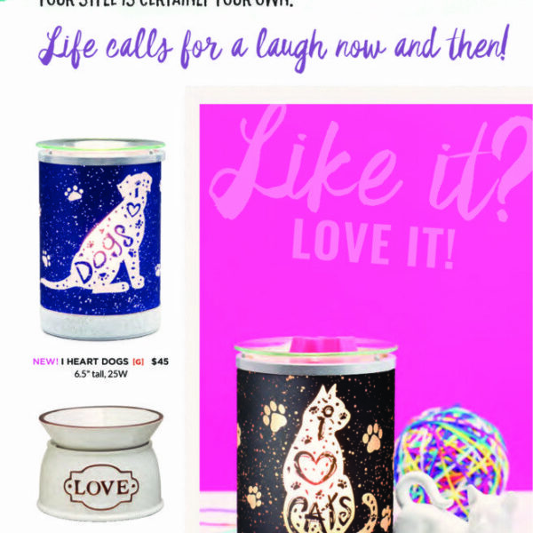 SCENTSY I HEART DOGS WARMER SCENTSY I HEART CATS WARMER