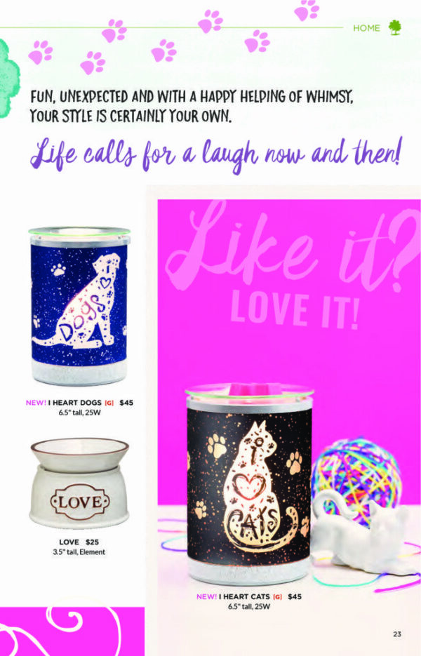 SCENTSY I HEART DOGS WARMER SCENTSY I HEART CATS WARMER