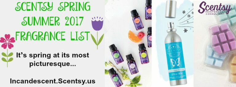 SCENTSY COMPLETE SCENT LIST FOR SPRING SUMMER 2017