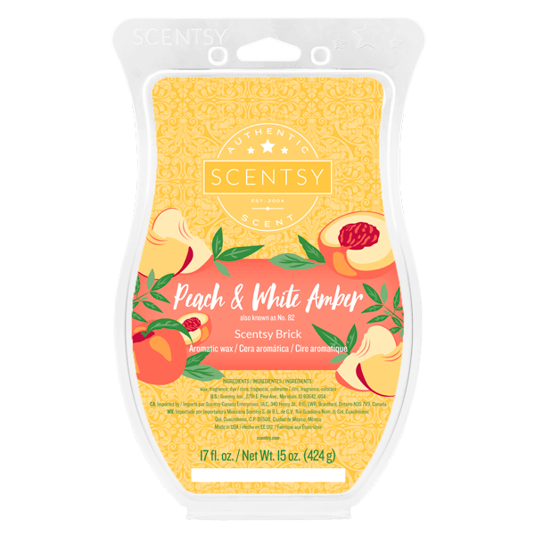 PEACH AND WHITE AMBER SCENTSY BRICK