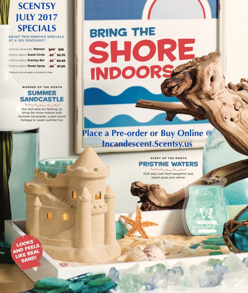 Scentsy July 2017 Warmer And Scent Of The Month ~ Summer Sandcastle Scentsy Warmer And Pristine Waters SCENTSY JULY 2017 WARMER & SCENT OF THE MONTH - SUMMER SANDCASTLE WARMER & PRISTINE WATERS FRAGRANCE