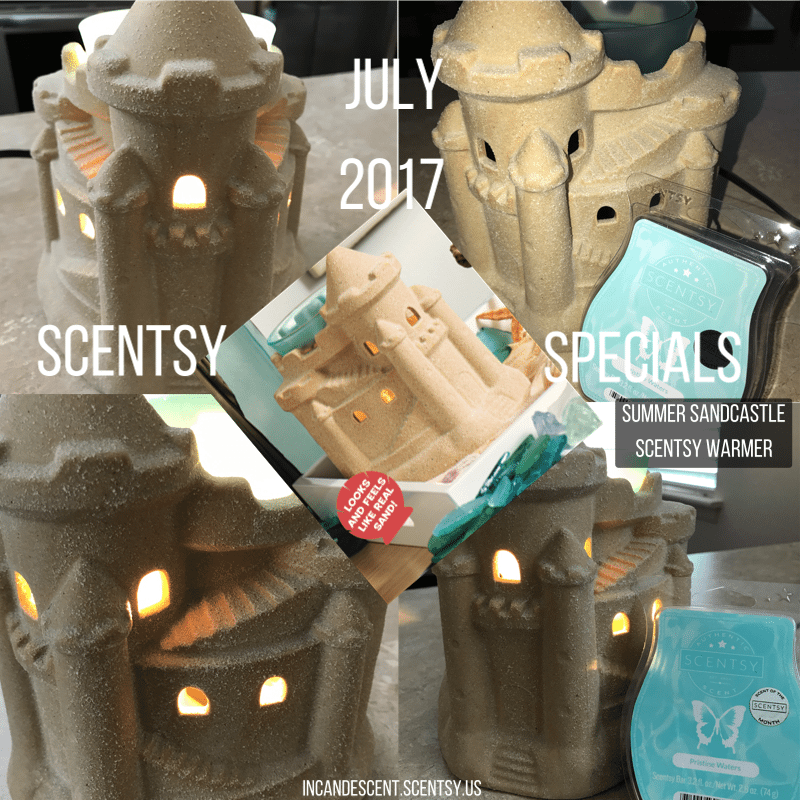 SCENTSY JULY 2017 WARMER AND SCENT OF THE MONTH ~ SUMMER SANDCASTLE SCENTSY WARMER AND PRISTINE WATERS