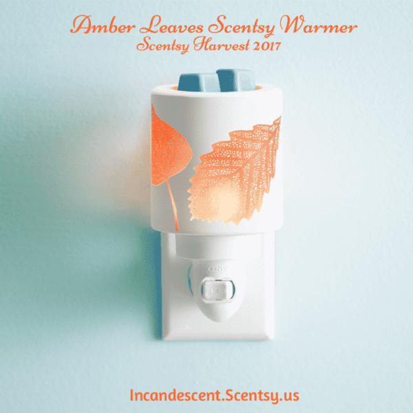 AMBER LEAVES SCENTSY NIGHTLIGHT MINI WARMER