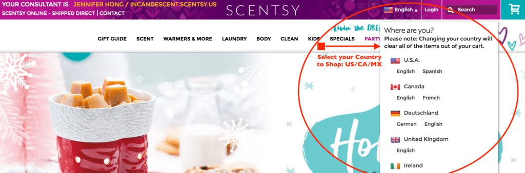 Ordering Scentsy in Canada and Mexico