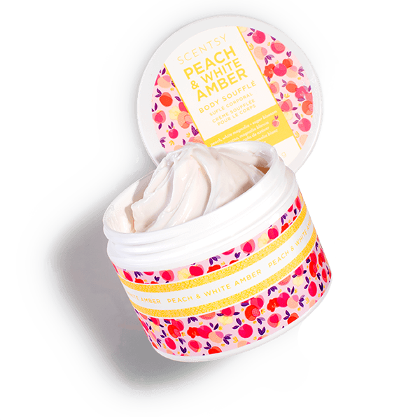 PEACH & WHITE AMBER SCENTSY BODY SOUFFLE