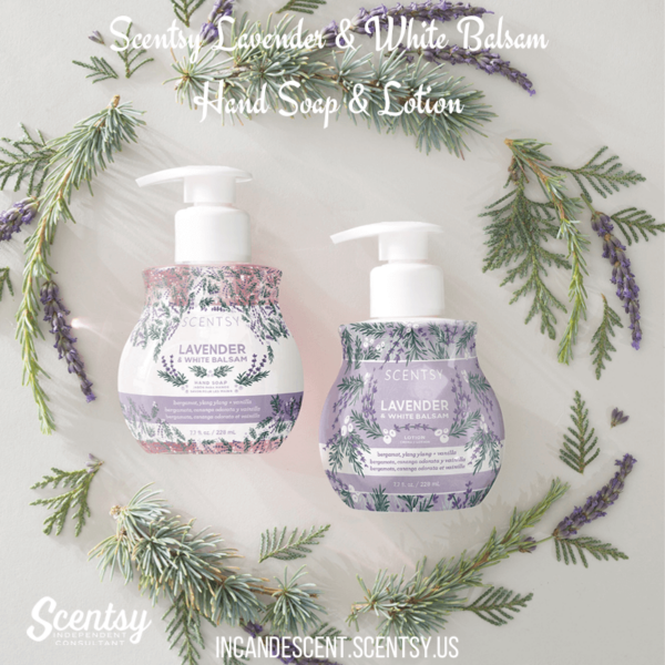 LAVENDER & WHITE BALSAM SCENTSY HAND SOAP