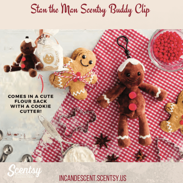 SCENTSY STAN THE MAN GINGERBREAD BUDDY CLIP + VANILLA BEAN BUTTERCREAM