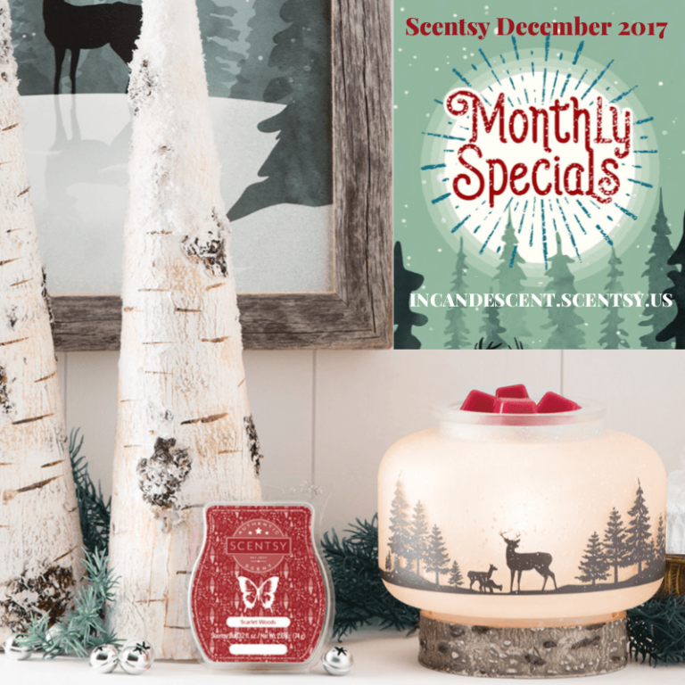 SCENTSY DECEMBER 2017 WARMER & SCENT OF THE MONTH - WILDLIFE LAMPSHADE SCENTSY WARMER & SCARLET WOODS