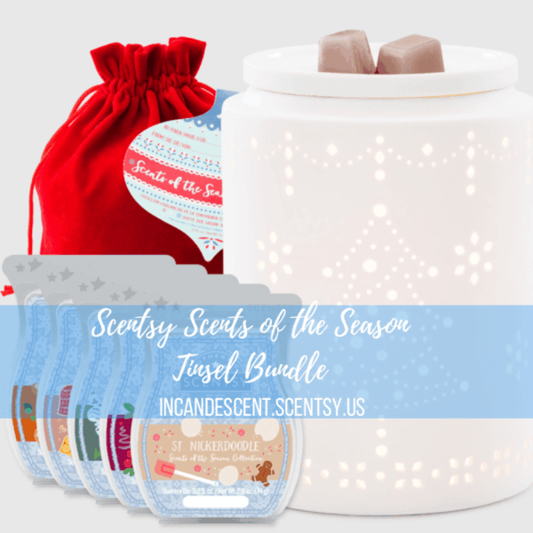 NEW! SCENTSY SCENTS OF THE SEASON 2017 COLLECTION AND TINSEL SCENTSY WARMER BUNDLE