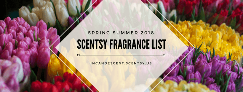 SCENTSY COMPLETE SCENT LIST FOR SPRING SUMMER 2018