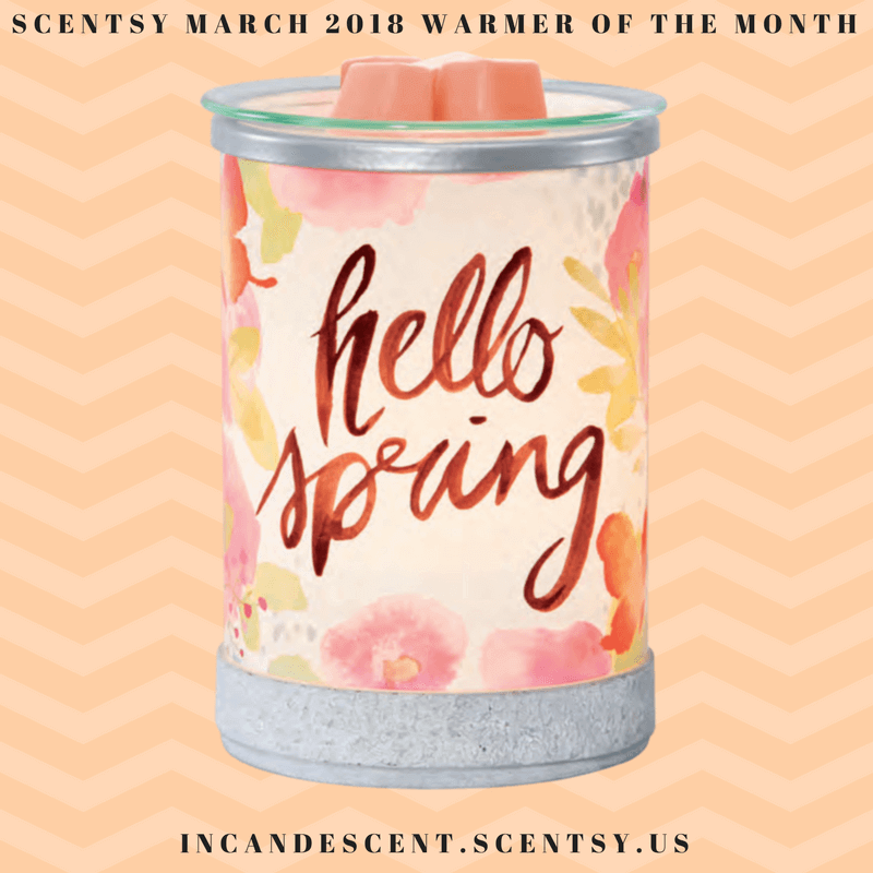 SCENTSY MARCH 2018 WARMER & SCENT OF THE MONTH - HELLO SPRING SCENTSY WARMER & SPRING FORWARD FRAGRANCE