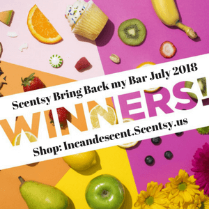 SCENTSY BRING BACK MY BAR JULY 2018 WINNERS