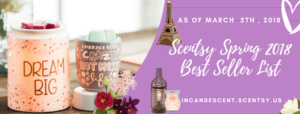 SCENTSY SPRING 2018 BEST SELLER LIST INCANDESCENT.SCENTSY.US MARCH 5, 2018