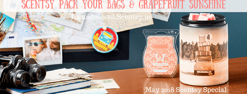 Pack your Bags & Grapefruit Sunshine Scentsy Warmer & Scent of the Month May 2018