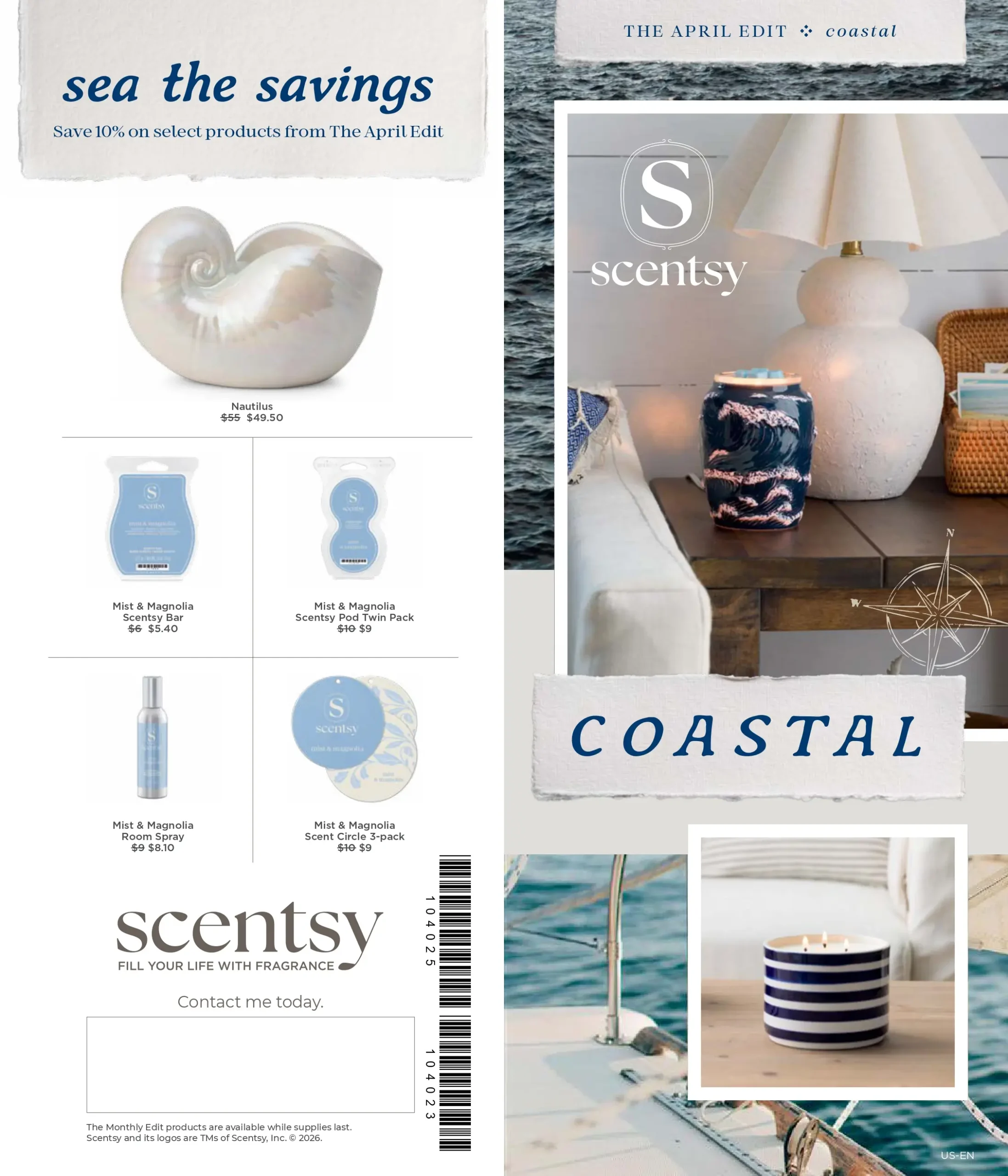 Scentsy April 2026 Monthly Edit: Coastal Collection Warmer &Amp; Scents Scentsy April 2026 Monthly Edit: Coastal Collection Warmer & Scents