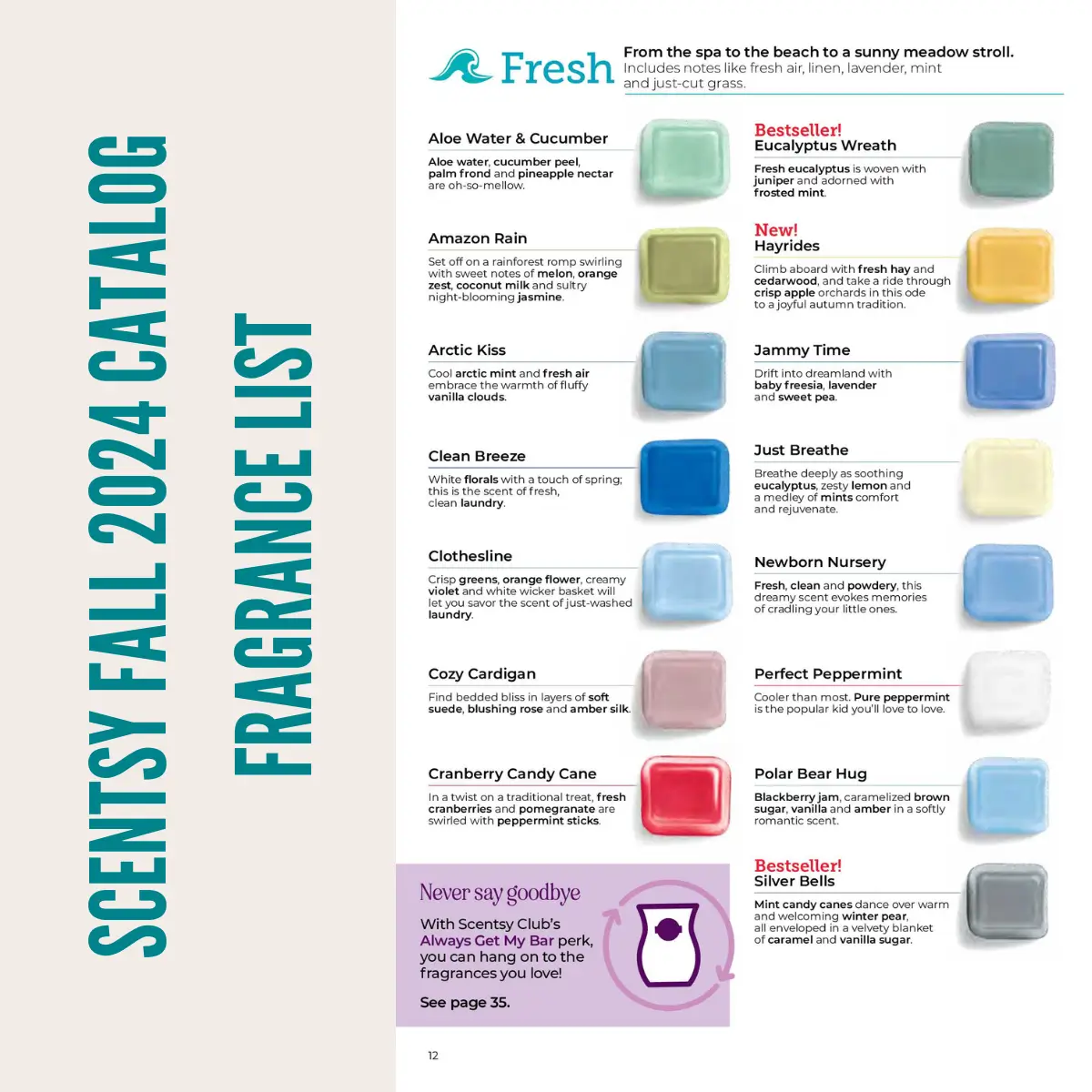 View the Scentsy Fall Winter 2024 Catalog Scent List