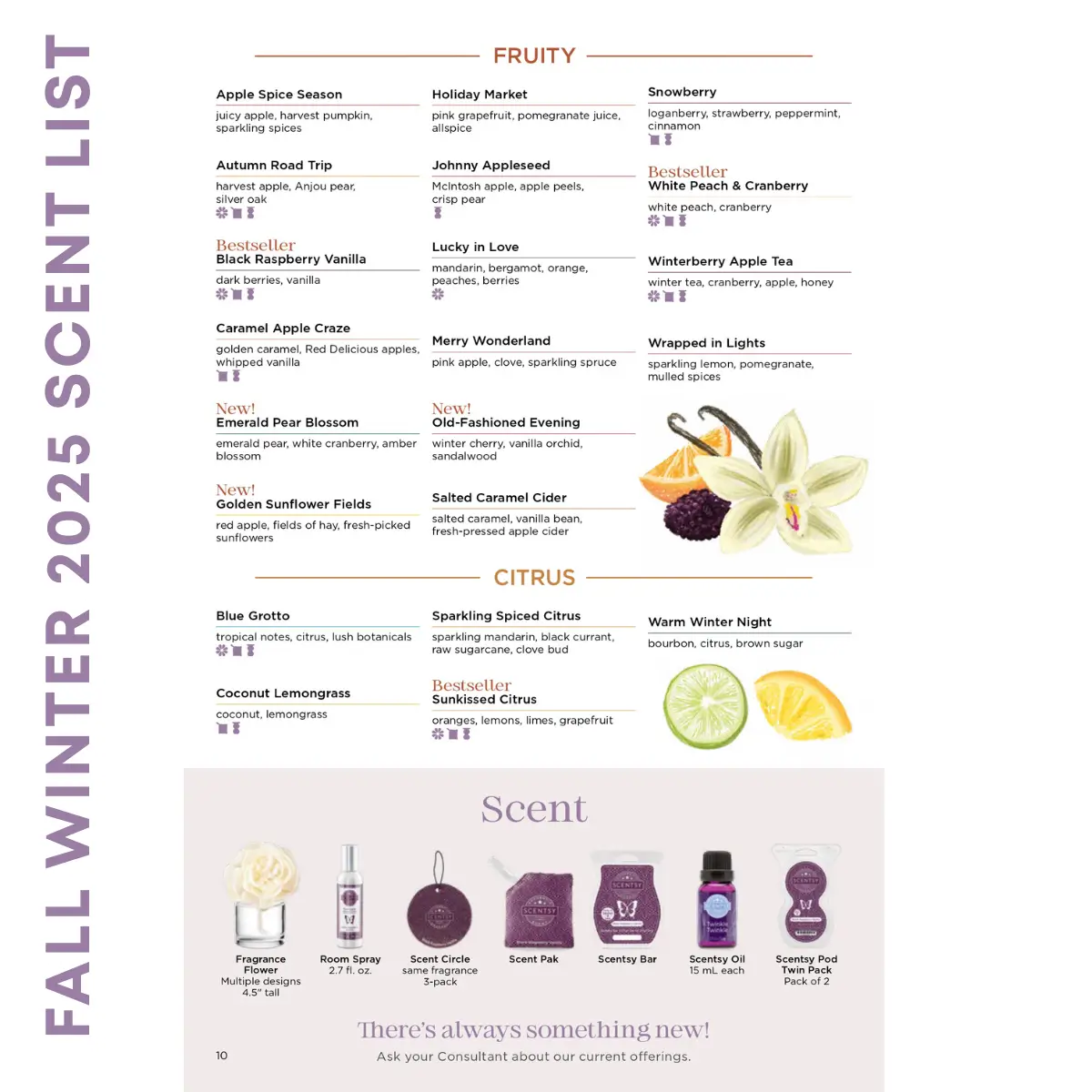 View the Scentsy 2025 Fall Catalog Scent List