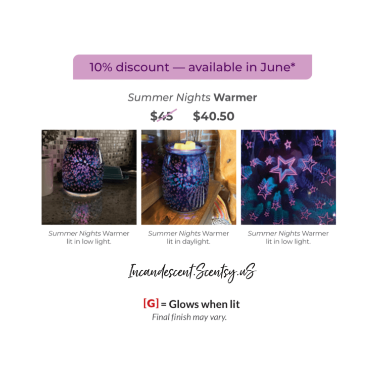 NEW! SUMMER NIGHTS SCENTSY WARMER JUNE 2020 Incandescent.Scentsy.us