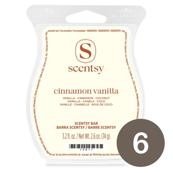Cinnamon Vanilla Scentsy 6 Wax Bar Bundle