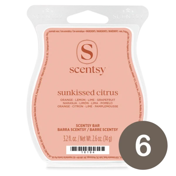 Sunkissed Citrus Scentsy 6 Wax Bar Bundle