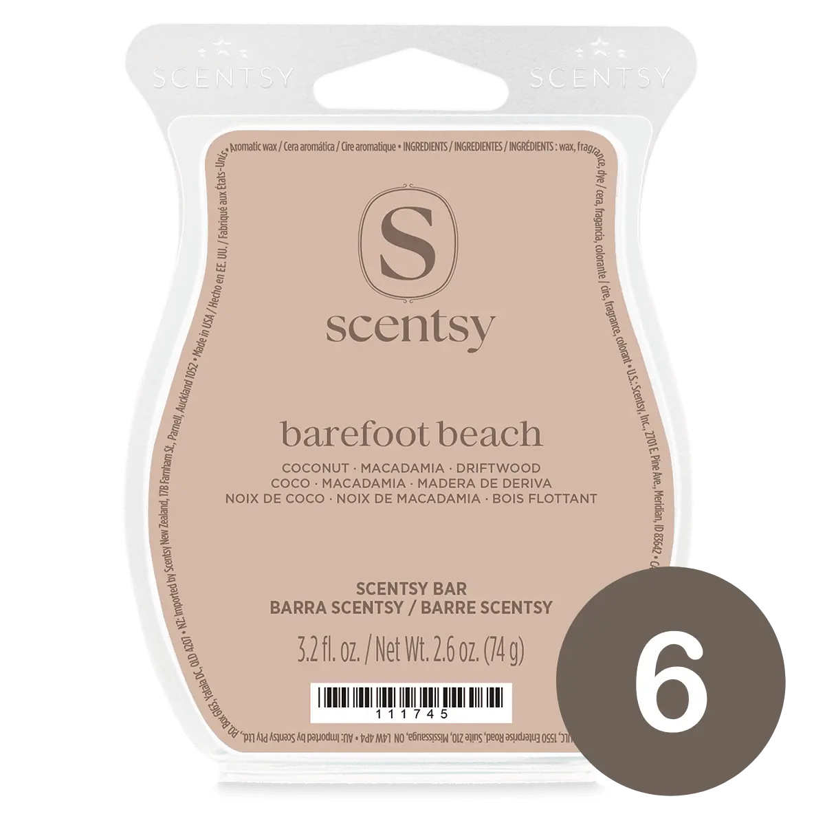 6 Bar Bundles (10) Barefoot Beach Scentsy 6 Bar Bundle