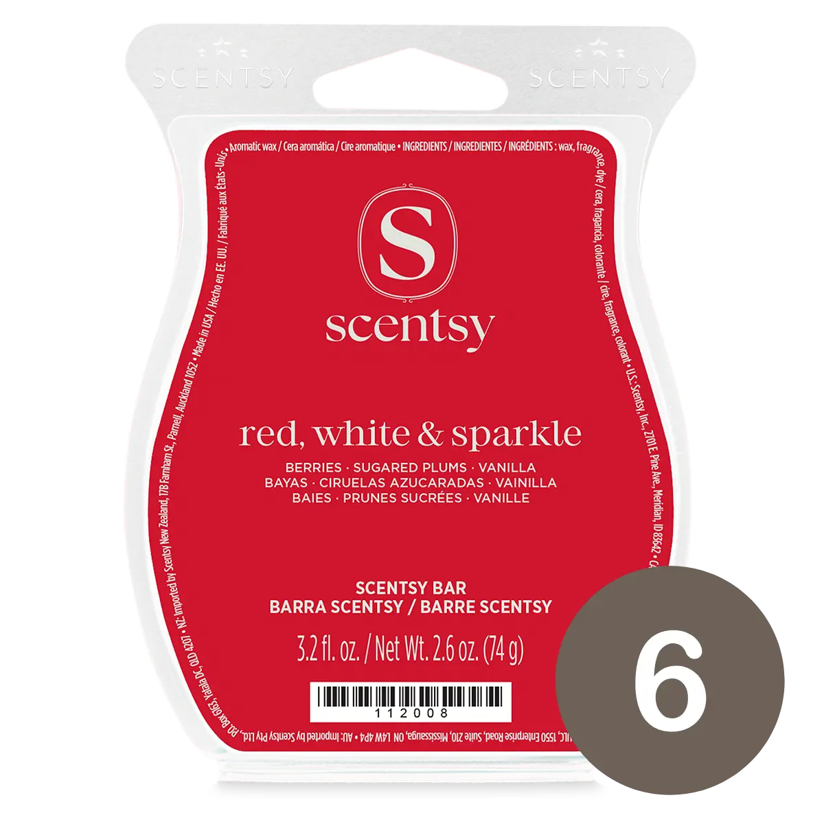 6 Bar Bundles (11) Red, White & Sparkle Scentsy 6 Bar Bundle - Americana Special