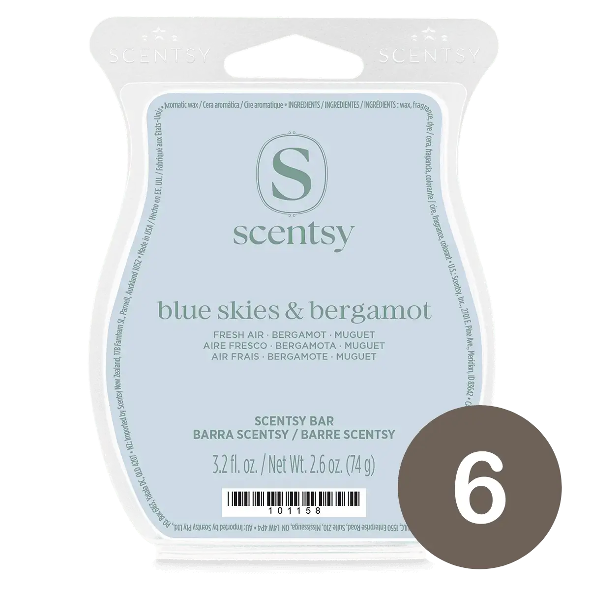 6 Bar Bundles (12) Blue Skies & Bergamot Scentsy 6 Bar Bundle - Americana Special